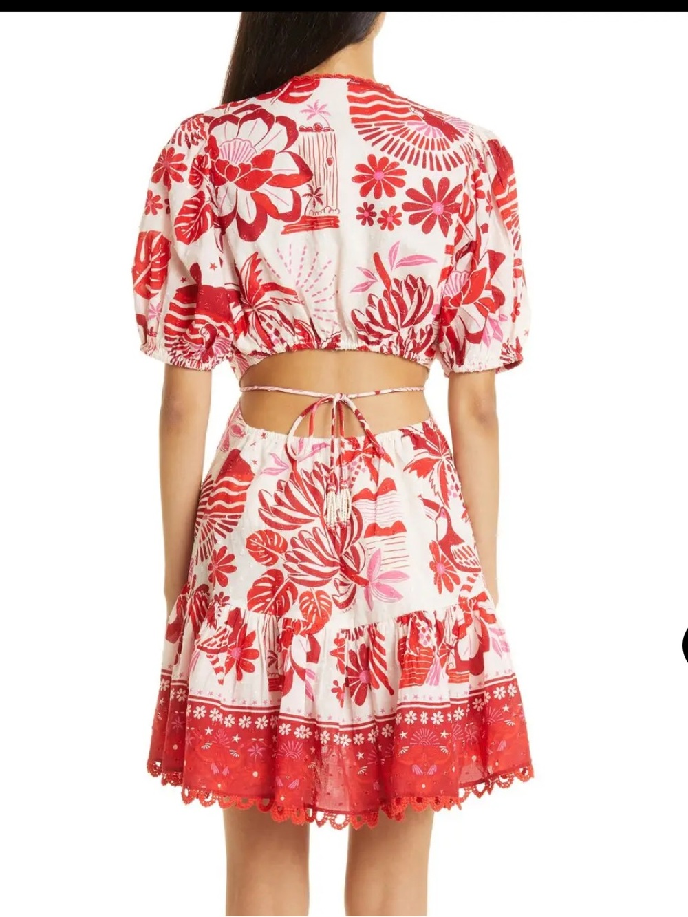 FARM Rio Rio Tiles Cotton Mini Dress | - Picture 4 of 15